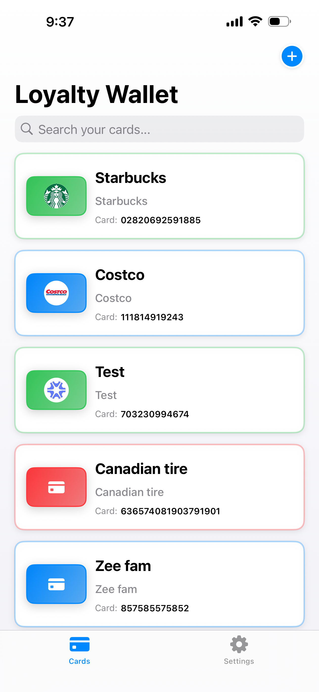 Loyalty Wallet Main App Interface